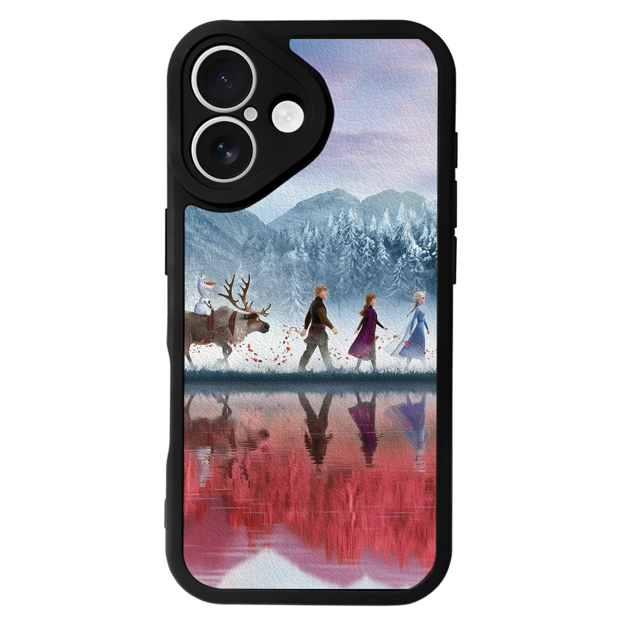 （画像用） アナと雪の女王 アンナ エルサ Frozen Anna Elsa 【iPhone 16シリーズ対応】シリコンスマホケース（レザー調） 材質：シリコン